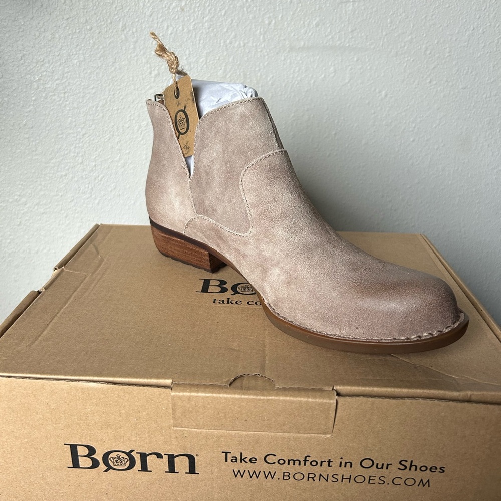 Born Light Tan Suede Ankle Booties